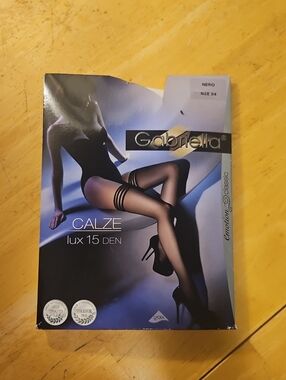 Gabriella Calze Sheer Black Thigh-Highs